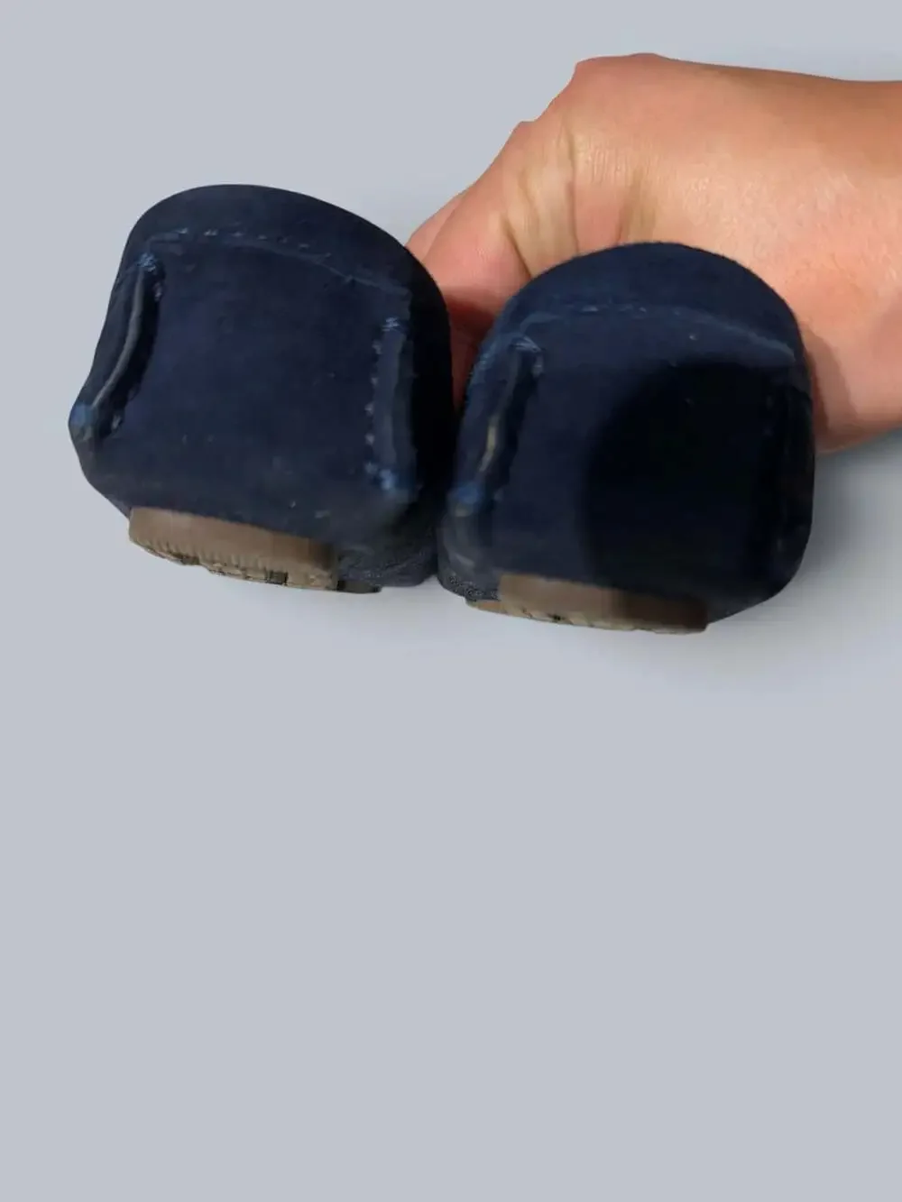 Janie And Jack Navy Suede Moccasins kids 5-7sz